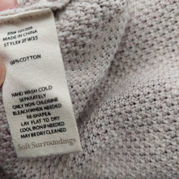 Soft surroundings Womens Shirt Size Medium Knit Cream Red Floral Pullover - Picture 7 of 7